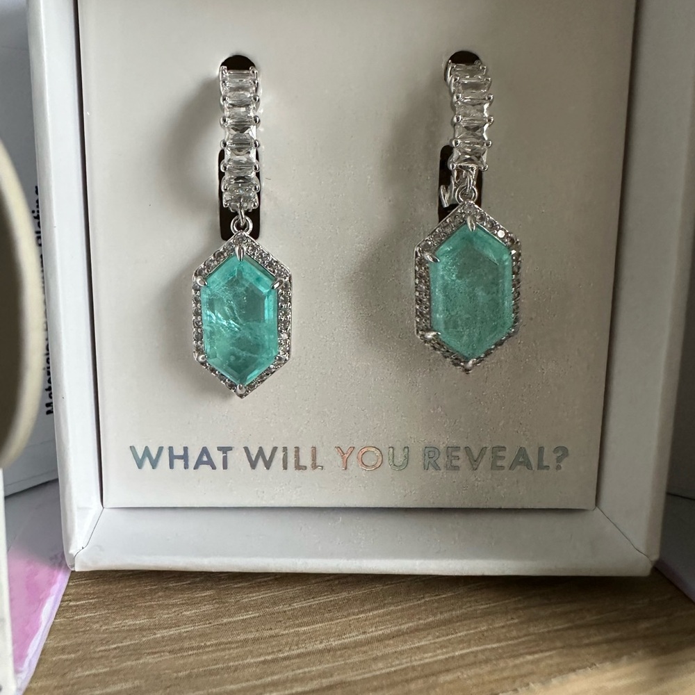 Bomb party mental health 2025 earrings in Rhodium color changing stone